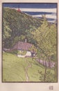 DT00079 - COLOURED WOOD ENGRAVING by RUDOLF JUNK -Published in The Studio Magazin, London CIRCA 1910