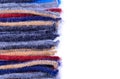 Coloured woolen threads on a white background Royalty Free Stock Photo