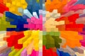 The colourful abstract block picture