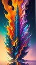 Colourful abstract fluid illustration Artificial Intelligence artwork generated Royalty Free Stock Photo