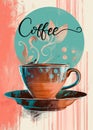 Colourful abstract retro coffee poster Royalty Free Stock Photo