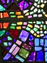 Colourful Abstract Stained Glass Panel, National Library of Australia