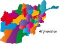 Colourful Afghanistan map Royalty Free Stock Photo