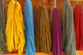 Colourful, Alpaca Wool, drying on a wall, Peru Royalty Free Stock Photo