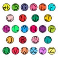 Colourful Alphabet icons.