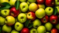 Colourful apples background, fresh assorted ecological fruit