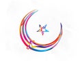 Colourful Arabic Text for Eid celebration.