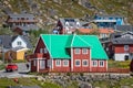 Colourful architecture and buildings in small town of Qaqortoq, Greenland