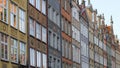 Colourful architecture gothic houses in the Dutch style in the street of Gdansk