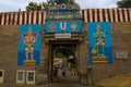 Colourful archway of alagar temple in madurai Tamil Nadu