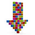 Colourful arrow from cubes