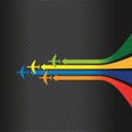Colourful arrow plane line background