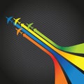 Colourful arrow plane line background