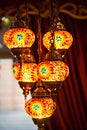 Colourful Asian mosaic lamps Royalty Free Stock Photo