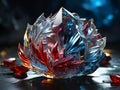 Colourful astonishing Crystal on a desk black background