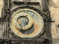 Medieval clock face on a church