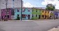 Colourful attached Houses Street in urban halifax Downtown