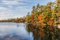 Colourful autumn leaves at Beausoleil Island, Frying Pan Bay Royalty Free Stock Photo