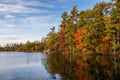 Colourful fall leaves at the lake Royalty Free Stock Photo