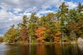 Colourful Autumn leaves at Beausoleil Island Royalty Free Stock Photo