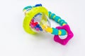 Colourful baby rattle with balls. Royalty Free Stock Photo