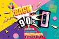 Colourful back to the 90s poster design