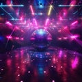 A colourful background with a disco ball generated by artificial intelligence Royalty Free Stock Photo