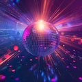A colourful background with a disco ball generated by artificial intelligence Royalty Free Stock Photo