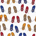 Colourful background pattern of shoes Royalty Free Stock Photo