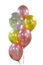 bunch of helium balloons isolated on a white background Royalty Free Stock Photo