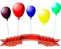 Colourful balloons with glare Royalty Free Stock Photo