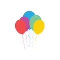 Colourful Balloons icon set isolated on white background. Vector illustration Royalty Free Stock Photo