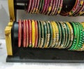 Colourful bangles studded with stones, Indian women bridal fashion accessories