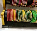 Colourful bangles studded with stones, Indian women bridal fashion accessories