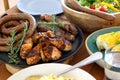 Barbeque braai meal ready to eat on table Royalty Free Stock Photo