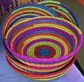 Colourful baskets at the market