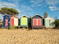 Colourful bathing boxes in Mornington on the Mornington Peninsula