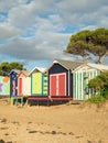 Colourful bathing boxes in Mornington on the Mornington Peninsula