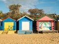 Colourful bathing boxes in Mornington on the Mornington Peninsula