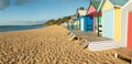 Colourful bathing boxes in Mornington on the Mornington Peninsula