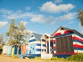 Colourful bathing boxes in Mornington on the Mornington Peninsula