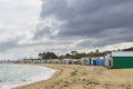 Colourful bathing houses at Dendy Street Beach, Brighton in Melbourne