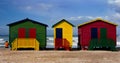 Colourful beach cabins