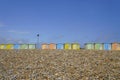 Colourful beach cabins along the English coast Royalty Free Stock Photo