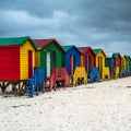 Colourful Beach Houses in Muizenberg, South Africa