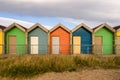 Colourful Beach Huts at Blyth Royalty Free Stock Photo