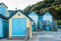 Colourful beach huts at Bournmouth beach