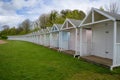 Colourful beach huts in Devon, England Royalty Free Stock Photo