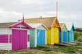 Colourful beach huts on Edithvale Beach in Melbourne. Royalty Free Stock Photo