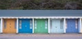 Colourful beach huts located on the promenade on the Bournemouth UK sea front. Royalty Free Stock Photo